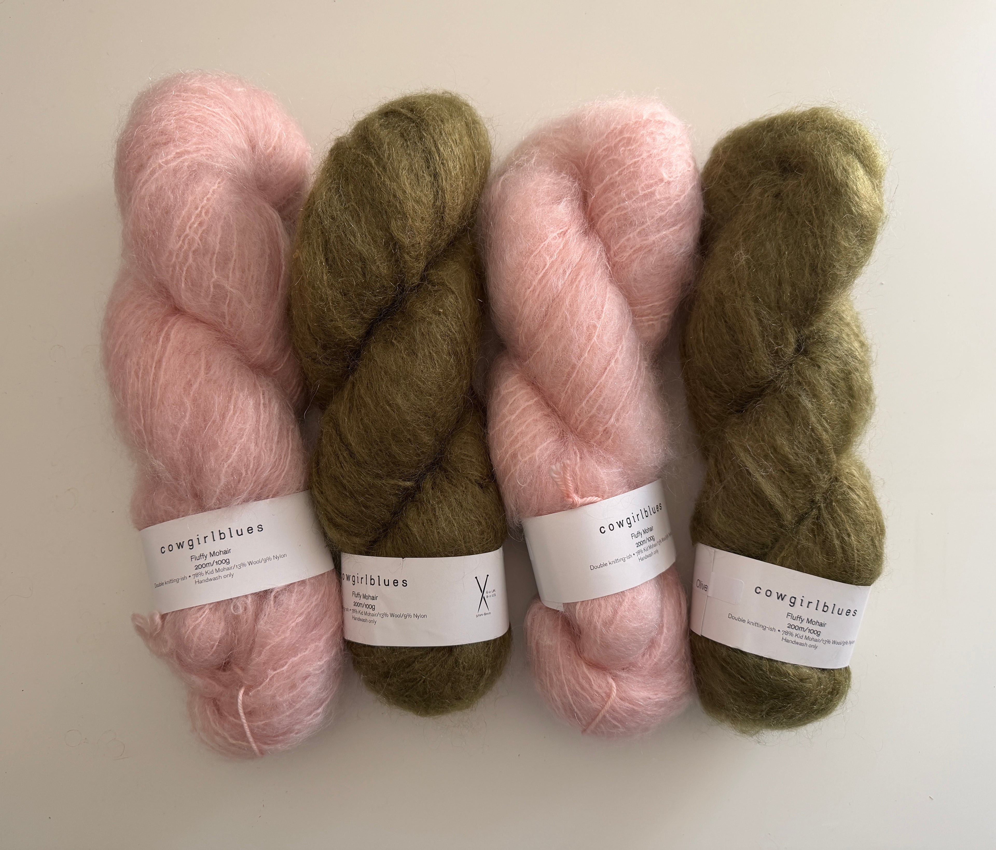 Wollpaket rosa-olive