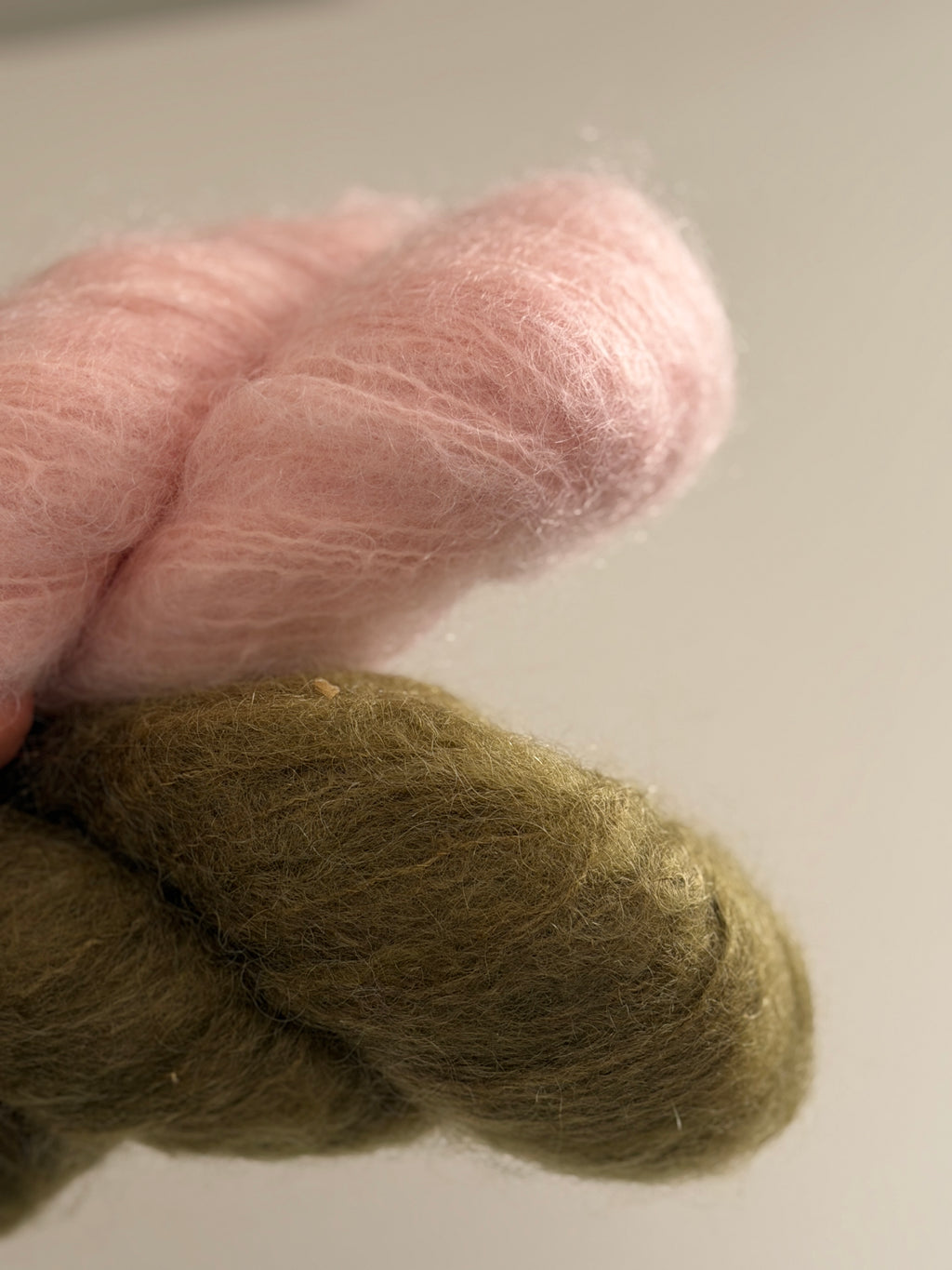 Wollpaket rosa-olive